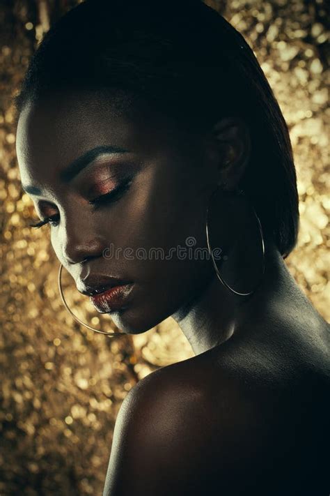 Fashion Studio Portrait Of An Extraordinary Beautiful African American