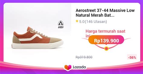 Aerostreet 37 44 Massive Low Natural Merah Bata Coklat Sepatu