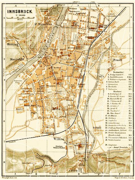 Old Map Of Innsbruck In 1906 Buy Vintage Map Replica Poster Print Or