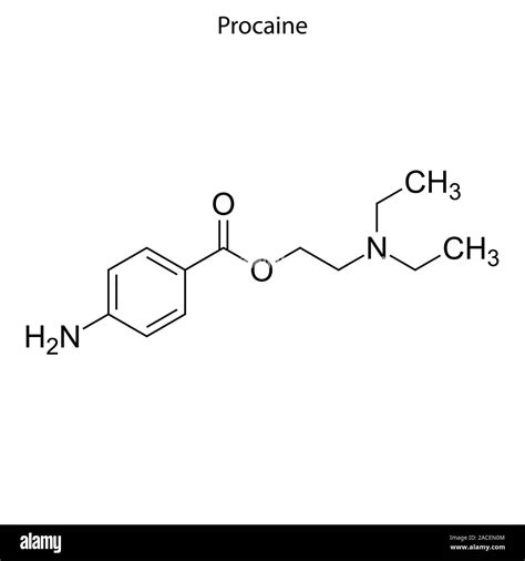 Skeletal Formula Of Procaine Chemical Molecule Stock Vector Image