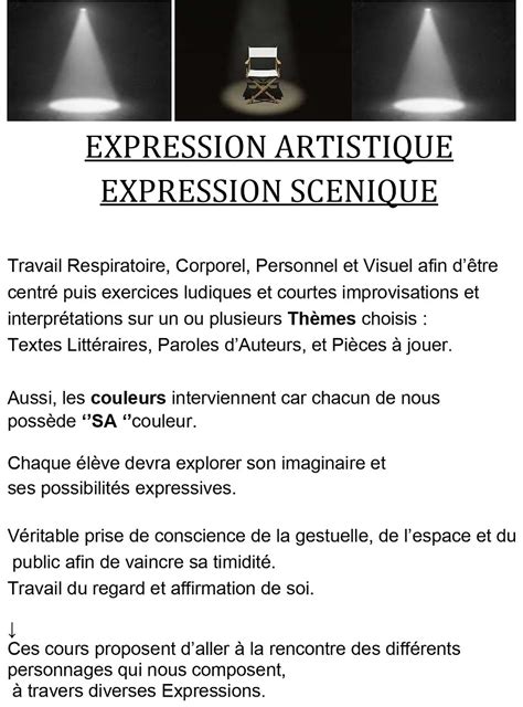 EXPRESSION SCENIQUE ARTISTIQUE Studio B