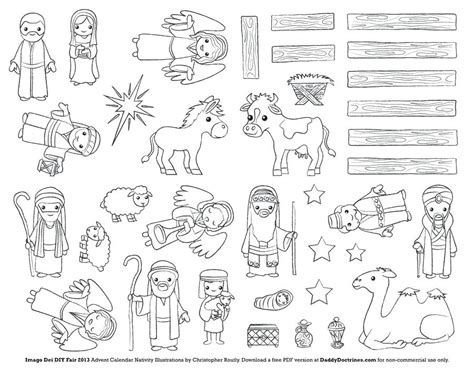 Nativity Scene Line Drawing at PaintingValley.com | Explore collection ...