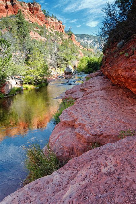 Morning Sun On Oak Creek Slide Rock State Park Sedona Arizona Photograph By Silvio Ligutti