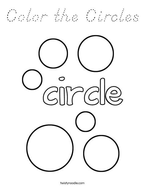 Color The Circles Coloring Page Dnealian Twisty Noodle