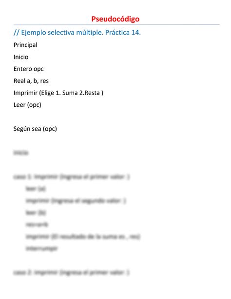 Solution Estructura De Control Selectiva Multiple Studypool