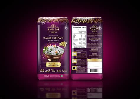 ammaas classic biryani basmati rice bag design  premium aromatic