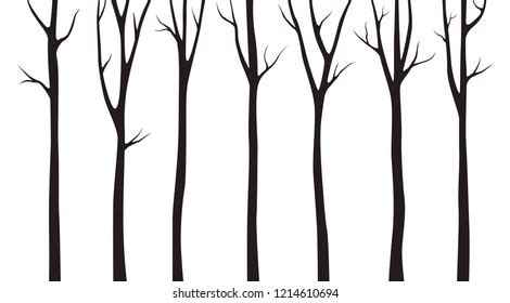 Birch Tree Silhouette Stock Vector (Royalty Free) 1214610694 | Shutterstock