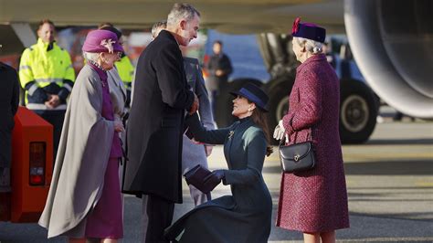 Queen Letizia And King Felipe Of Spain Arrive In Denmark For A Three