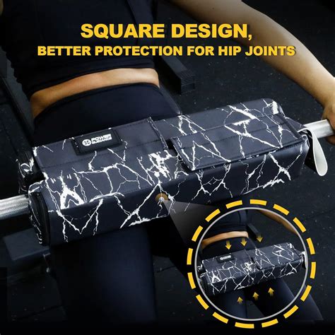 POWER GUIDANCE Square Hip Thrust Pad Barbell Squat Pad Protective Pad