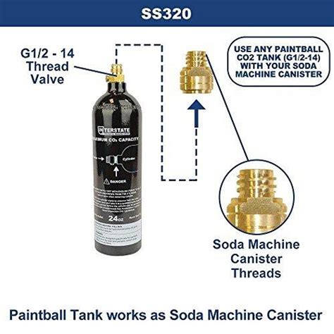 Interstate Pneumatics Ss Adapter Converts Co Paintball Tank To Soda