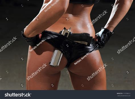 Sexy Woman Lingerie Gun Stock Photo 115738312 Shutterstock