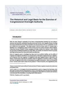 Congressional Oversight Issue Brief | Constitutional Accountability Center