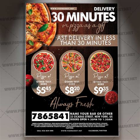 Download Delivery Pizza Template - Flyer PSD | PSDmarket