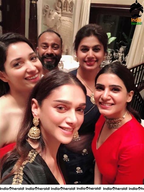 Red Hot Photos Of Samantha And Tamanna With Aditi At An Eve