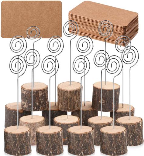 Amazon Toncoo Pcs Premium Wood Place Card Holders With Swirl