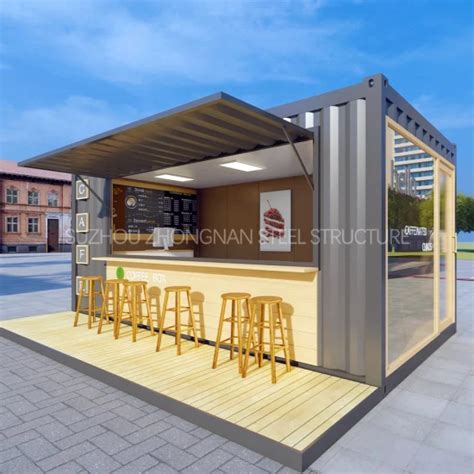 Custom Mobile Steel Small Tiny Boxable Ft Prefab Container Coffee