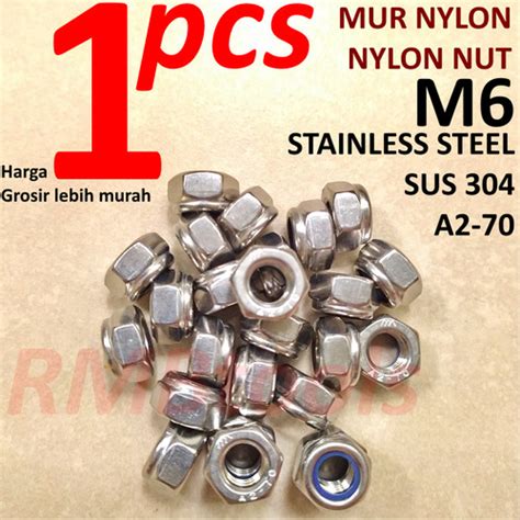 Jual Mur M Nylon Nilon Sus Stainless Steel Lock Nut Mn