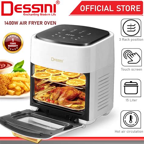 DESSINI ITALY AF-15 Electric Oven Convection Air Fryer Toaster Timer ...