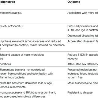 Sex Based Differences In Microbiota And Autoimmune Disease