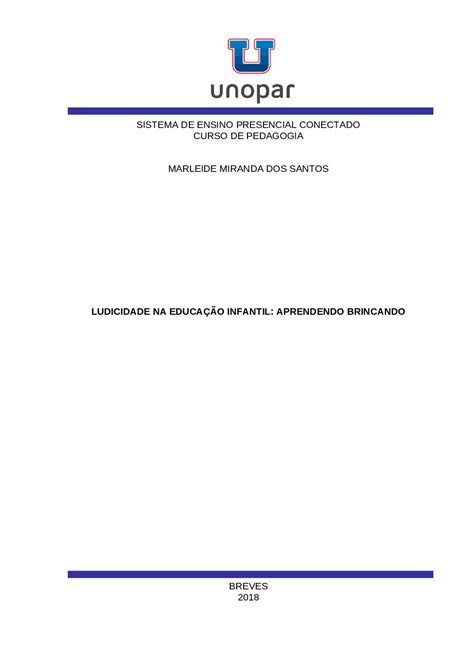 Projeto De Ensino Unopar Ludicidade Teses Tcc Pedagogia Docsity