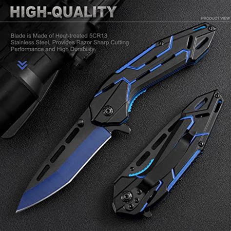 Vifunco Folding Pocket Knife For Men Edc Tactical Knife With Clip