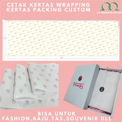 Jual Custom Logo Kertas Wrapping Kertas Bungkus Kertas Hampers