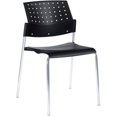 Global Sonic 6508 Stacking Chair Black Polypropylene Seat Black