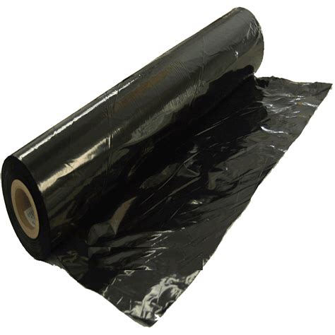 1m X 100m Black Polythene Plastic Sheeting On A Roll 50mu 200 Gauge