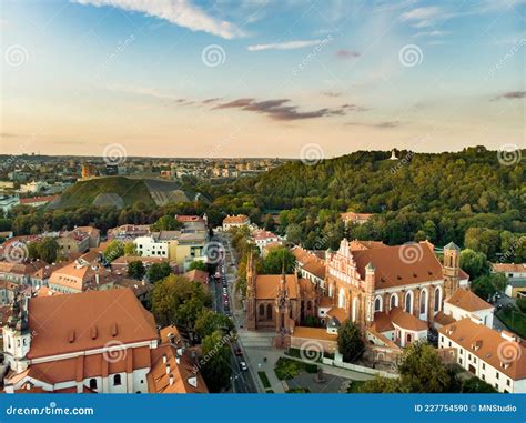 Beautiful Vilnius City Panorama In Autumn With Orange And Yellow