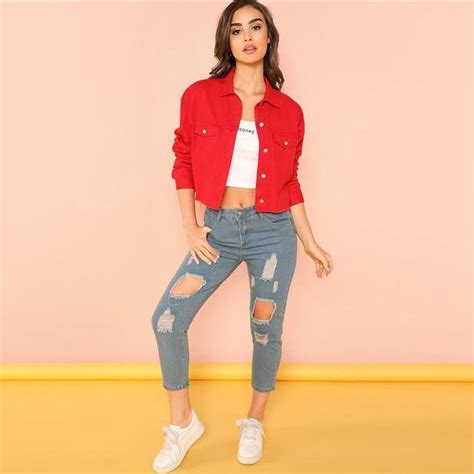 Red Short Jacket Fashion Knitwear Fashion Clothes