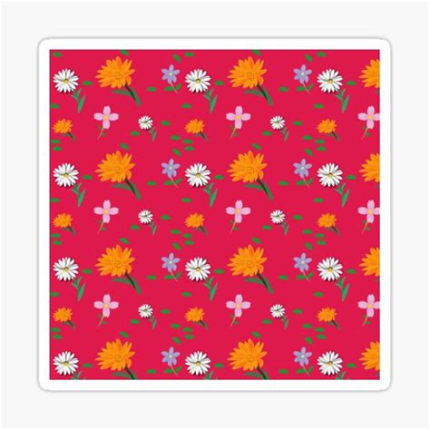 Pink Flower Pattern Sticker For Sale By Chutkupanda Redbubble