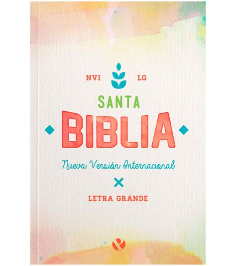 Santa Biblia Letra Grande Nvi Tapa Rustica Acuarela Libreria Peniel