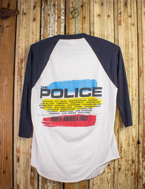 Vintage Police North American Tour Raglan Concert T Shirt 1983 White N