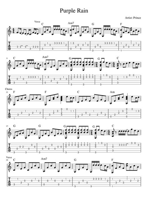 Purple Rain Guitar Chords