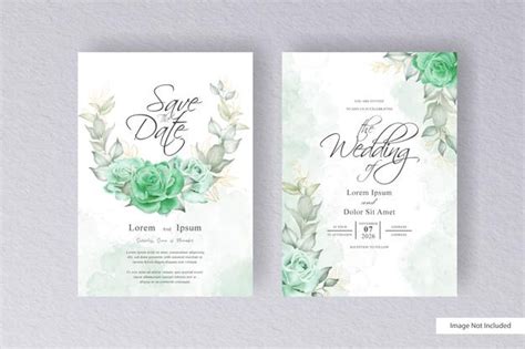 Premium Vector Elegant Wreath Floral Wedding Invitation Template Set