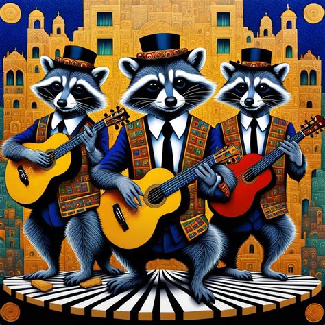 Three Raccoons V12 Ai Generated Artwork Nightcafe Creator