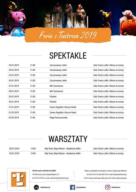 Ferie z Teatrem 2019 Teatr Lalki i Aktora w Łomży