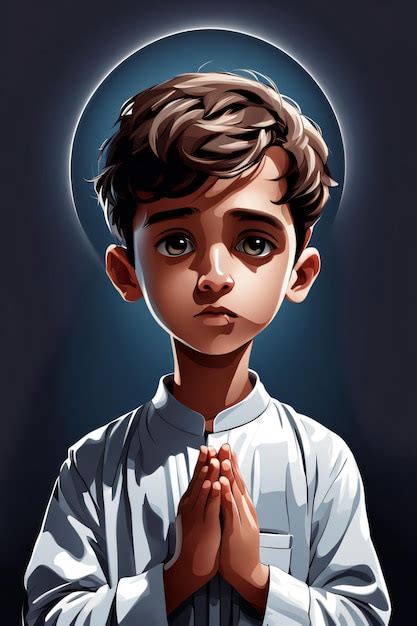 Premium Photo Vector Moslem Boy Praying Dua