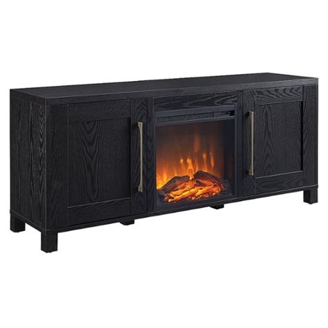 Camdenandwells Chabot Log Fireplace Tv Stand For Most Tvs Up To 65 Black Grain Tv1430 Best Buy