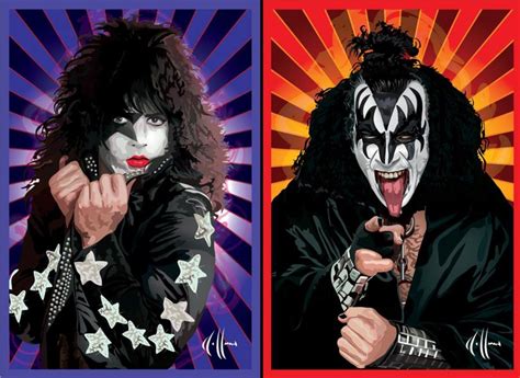 Paul Stanley And Gene Simmons Kiss Art Anime Rock And Roll Bands