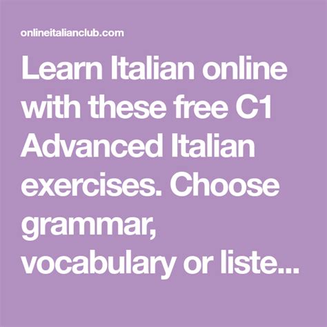 Learn Italian Online With These Free C1 Advanced Italian Exercises