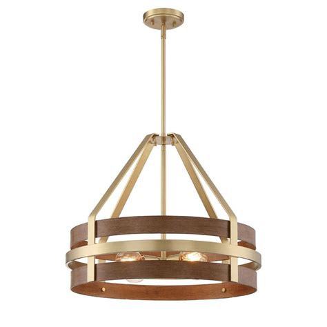 Designers Fountain Atwood 60 Watt 4 Light Brushed Brass Pendant D211M