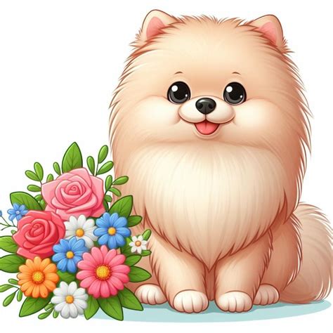 Premium Vector Pomeranian Dog Vector Cartoon Illustration