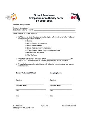 Fillable Online Delegation Of Authority Form Fax Email Print Pdffiller