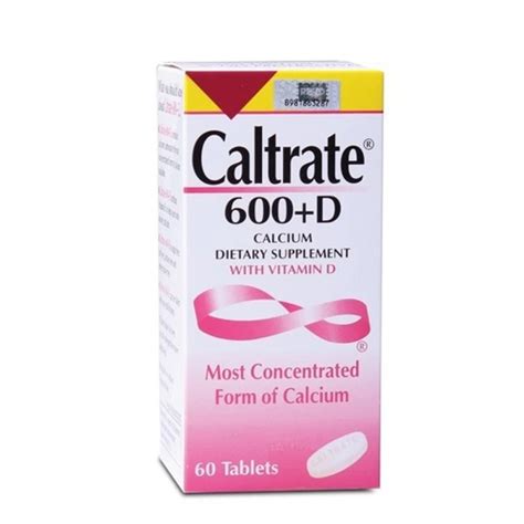 Caltrate 600 D Calcium Dietary Supplement For Bone Health With