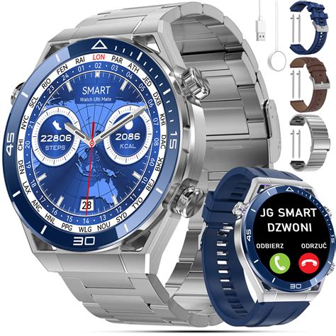 Smartwatch Zegarek M Ski Jg Smart Js Srebrny Okr G Y Wykrywanie T Tna