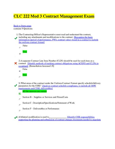 Solution Clc Mod Contract Management Exam Studypool