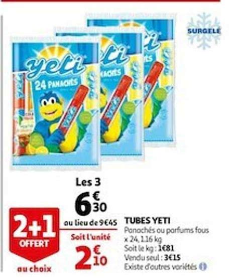 Promo Tubes Yeti Offert Au Choix Chez Auchan Icatalogue Fr