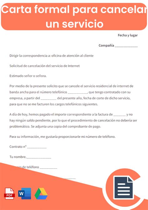 Arriba Imagen Modelo De Carta Para Cancelar Un Servicio Hot Sex