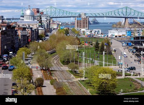 Canada Quebec Province Montreal Overview Of The Vieux Port Old